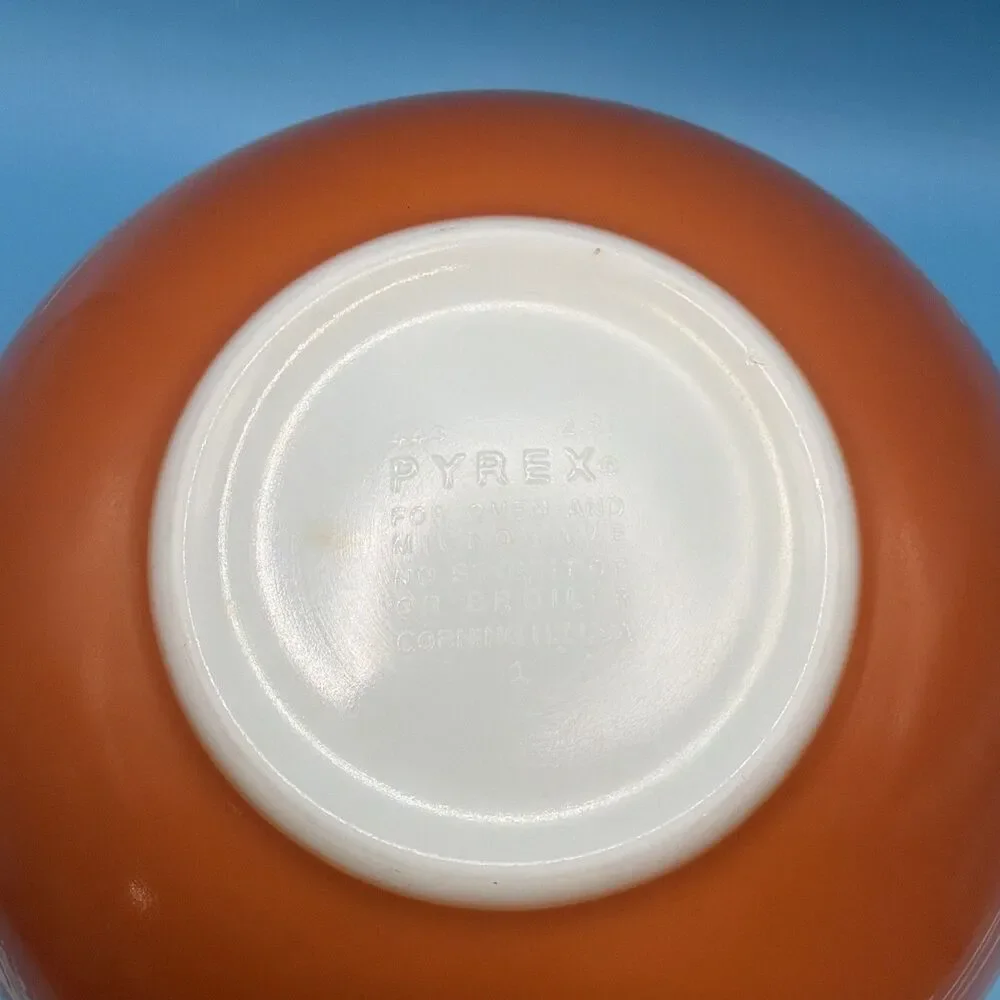 Vintage Pyrex Autumn Harvest Orange Wheat Cinderella Mixing Bowl 2.5 Qt 443